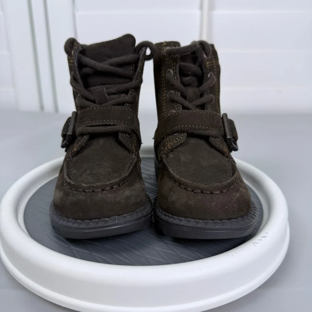 Polo Ralph Lauren Ranger Hi II Brown Suede Polo Bear Boots Boys Size 6 RF100685